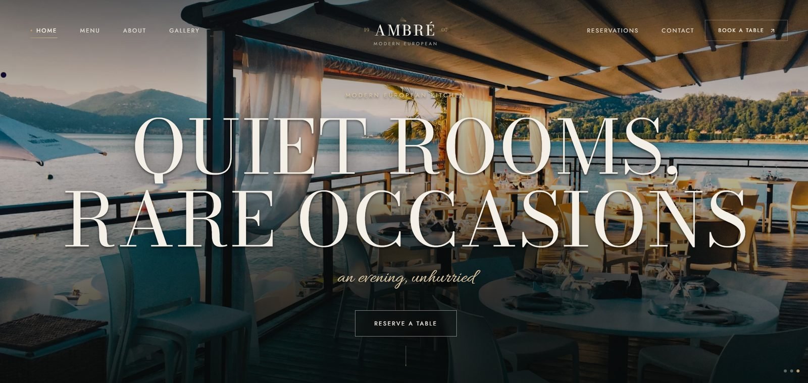 Amber Restaurant homepage