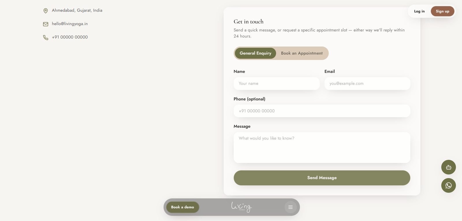 Living Yoga website screenshot 3