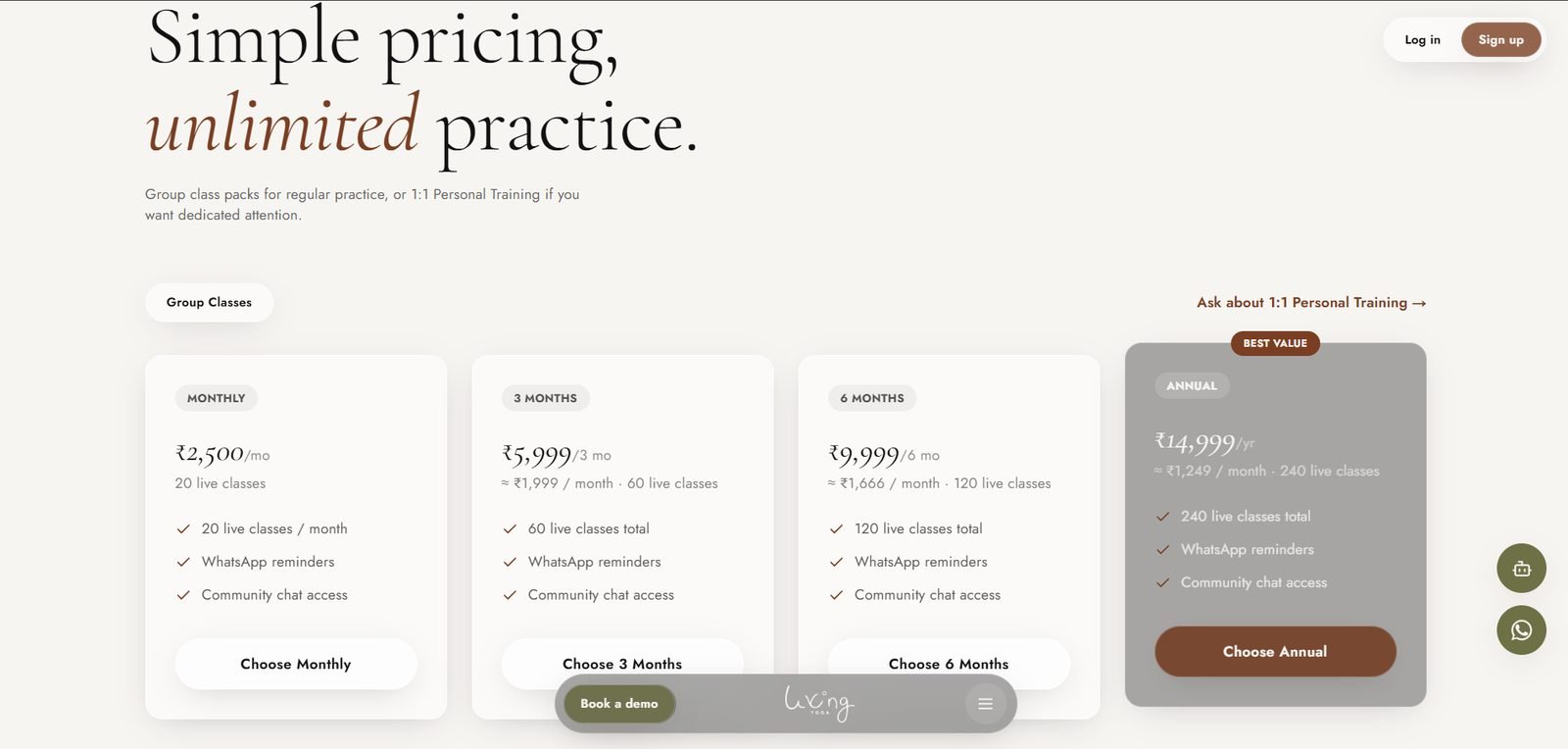 Living Yoga website screenshot 4