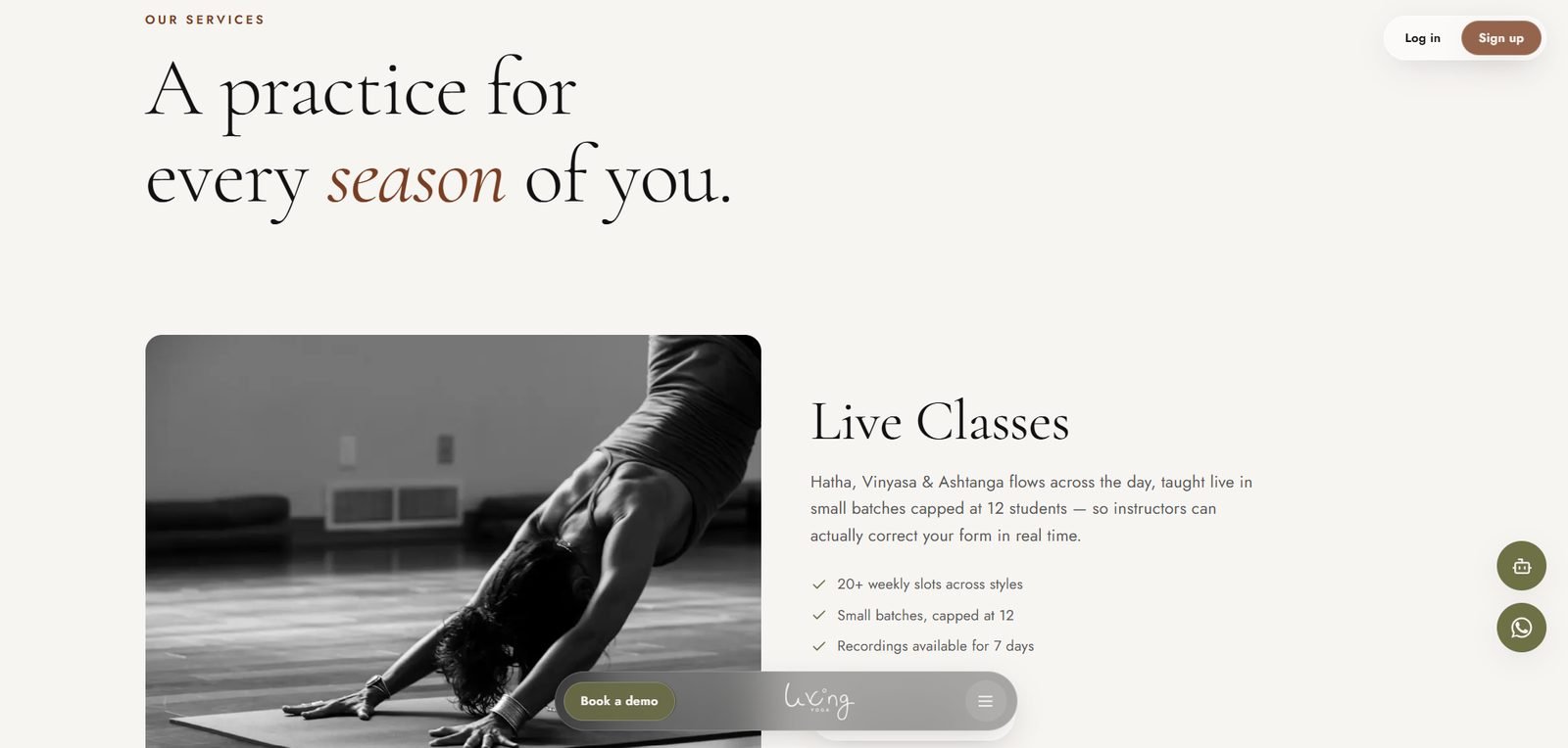 Living Yoga website screenshot 6