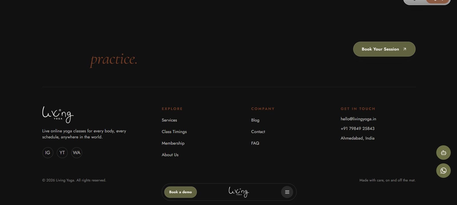 Living Yoga website screenshot 7