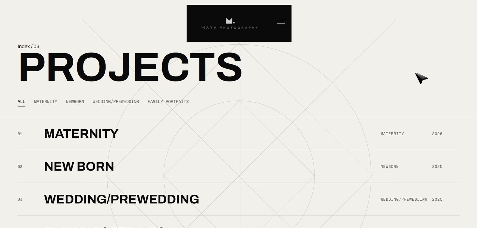 Maya Photography website screenshot 6
