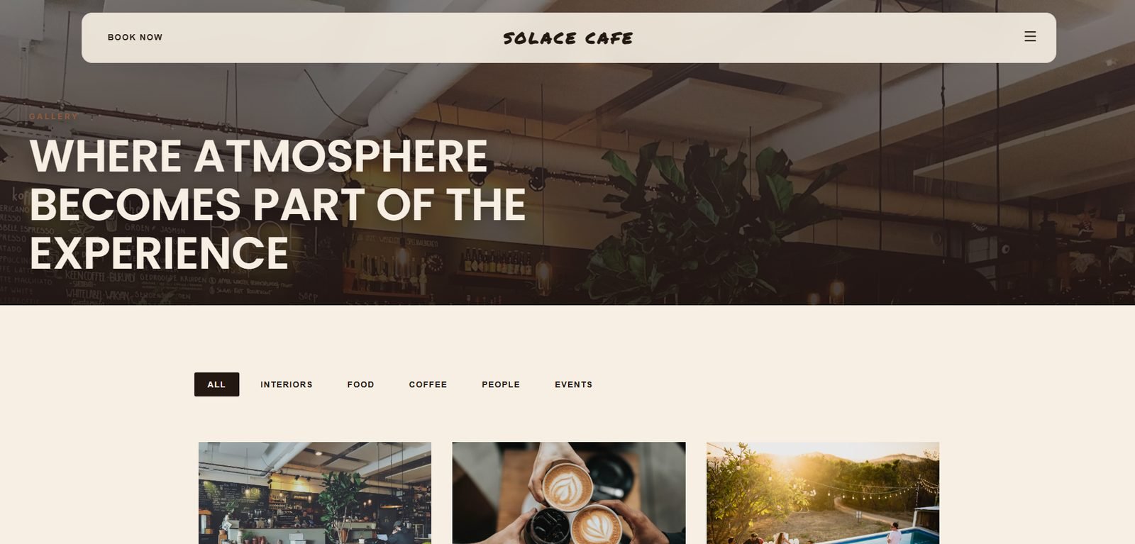 Solace Cafe website screenshot 10