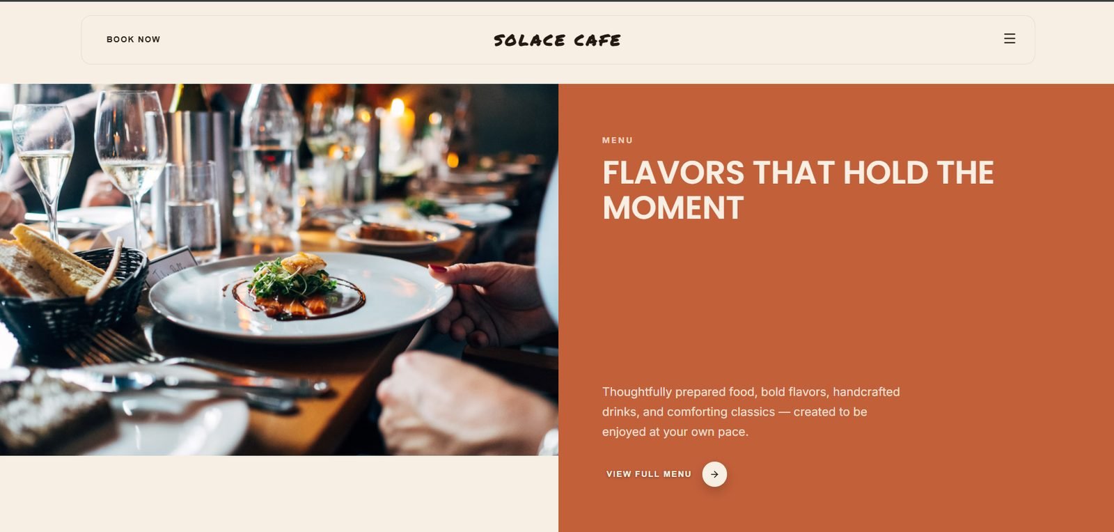 Solace Cafe website screenshot 4