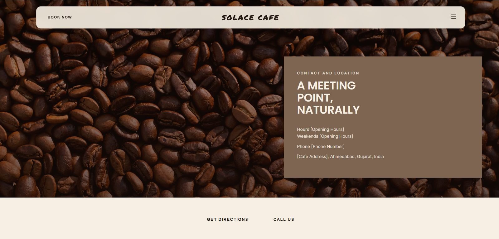 Solace Cafe website screenshot 8