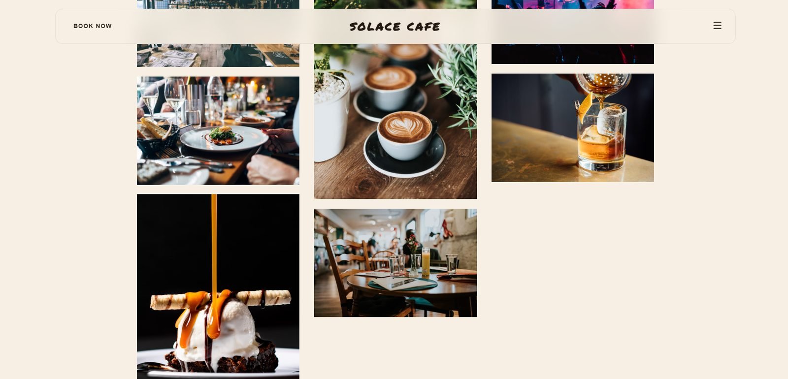 Solace Cafe website screenshot 9