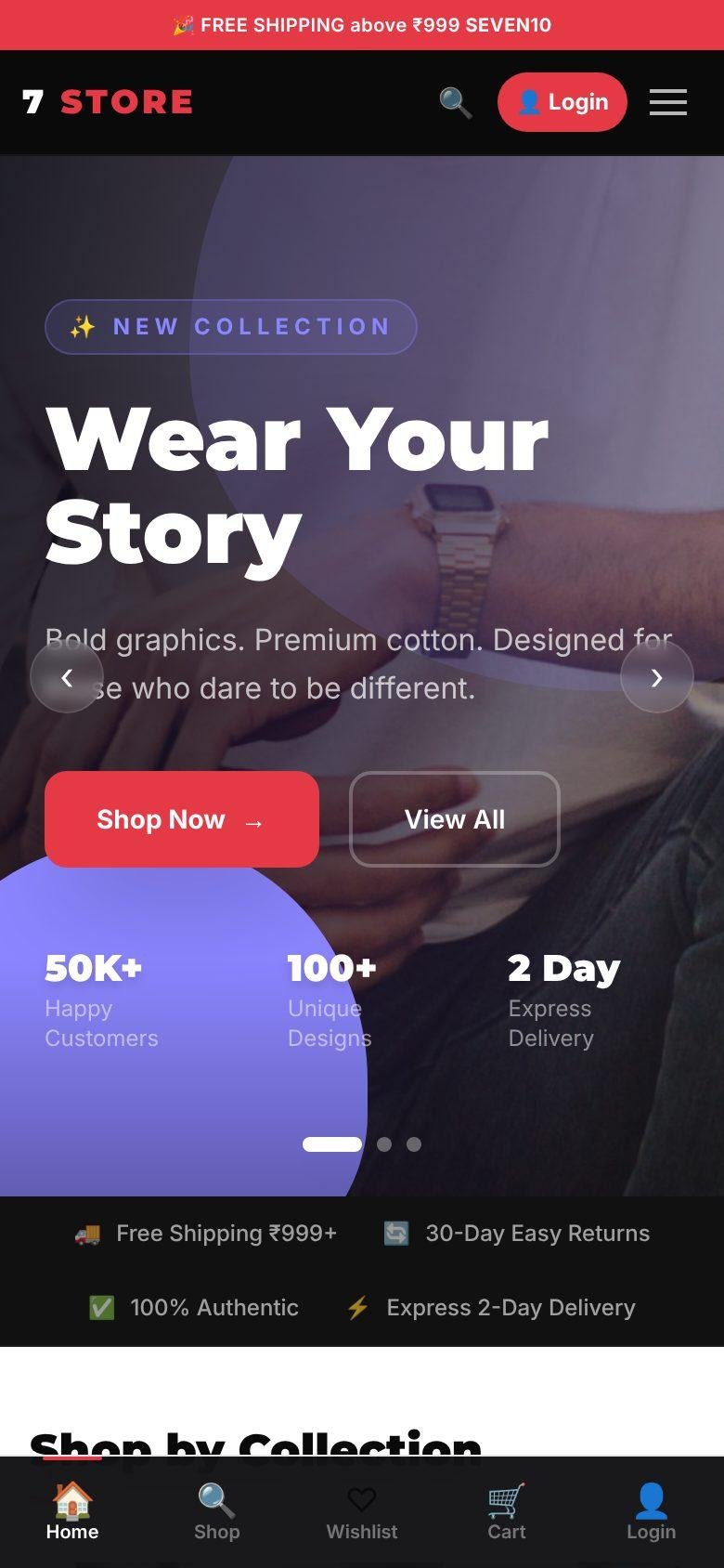 7 Store home page on a phone