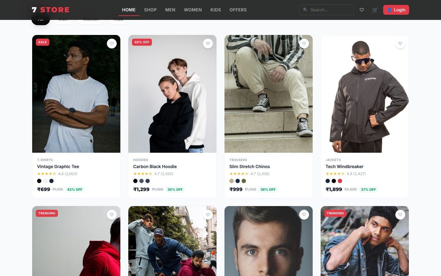 7 Store shop by collection section