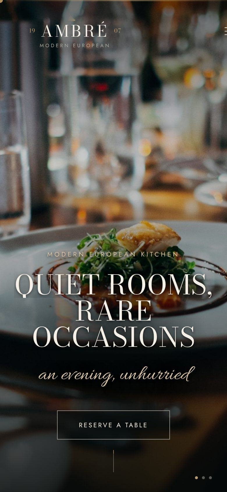 Ambré restaurant on a phone
