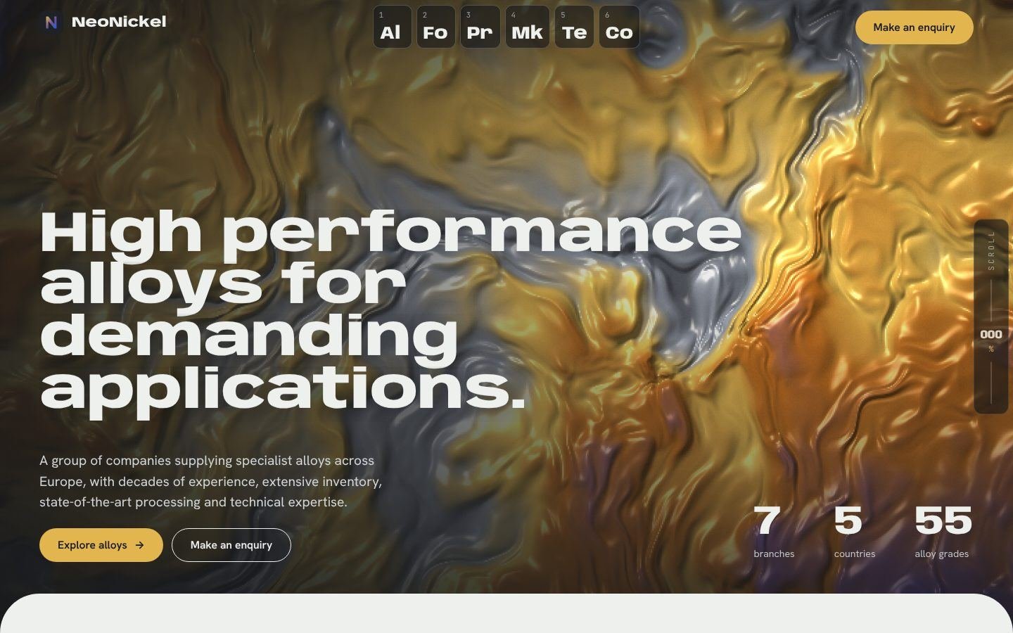 NeoNickel redesign hero reading High performance alloys for demanding applications